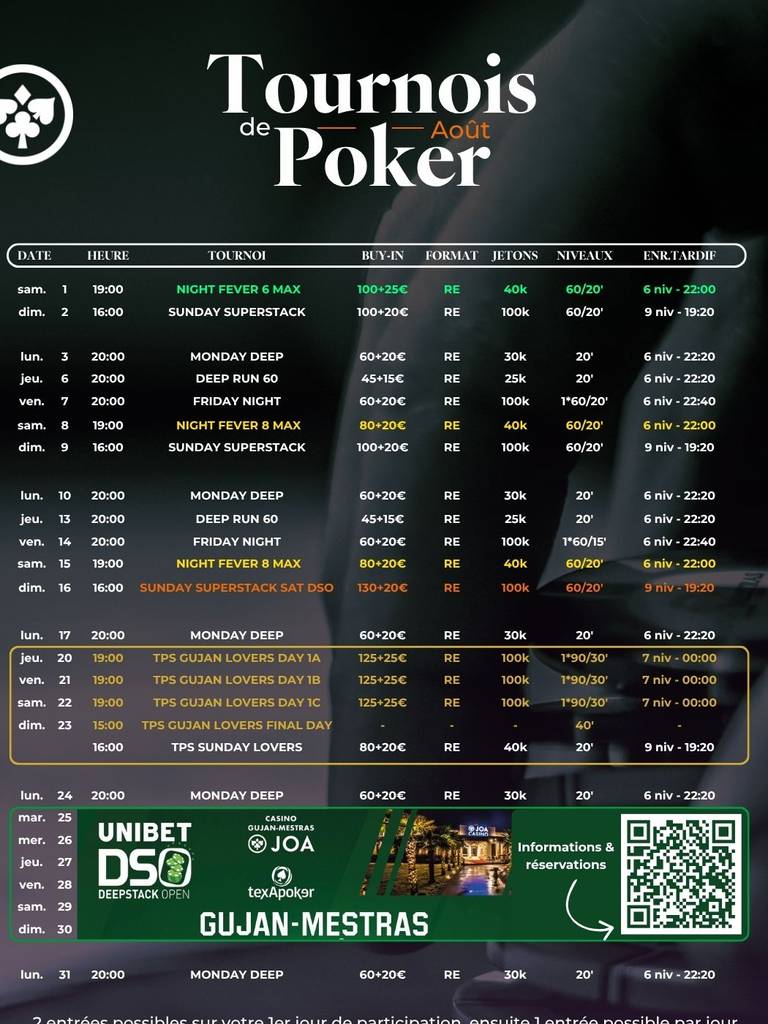 programme tournoi V2 JOA Cast programme tournoi V2 JOA Cast