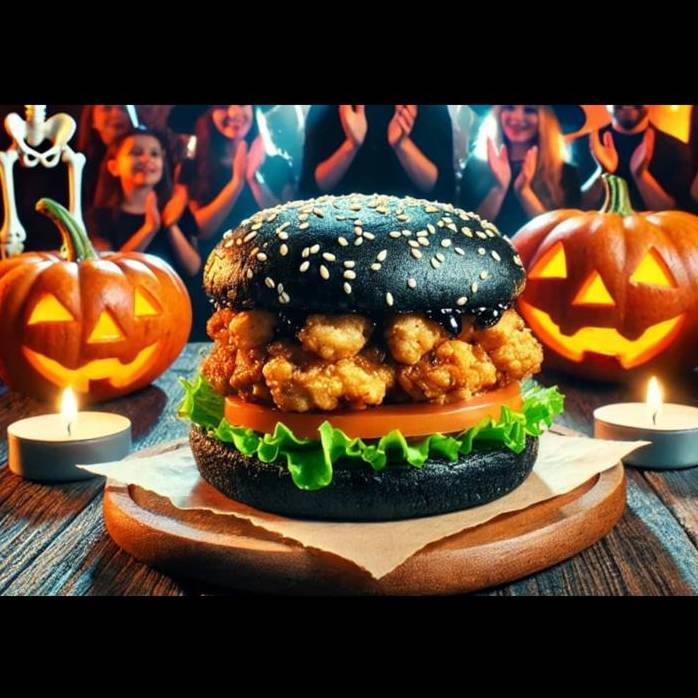 black burger chicken
