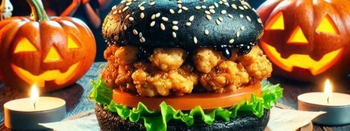 black burger chicken