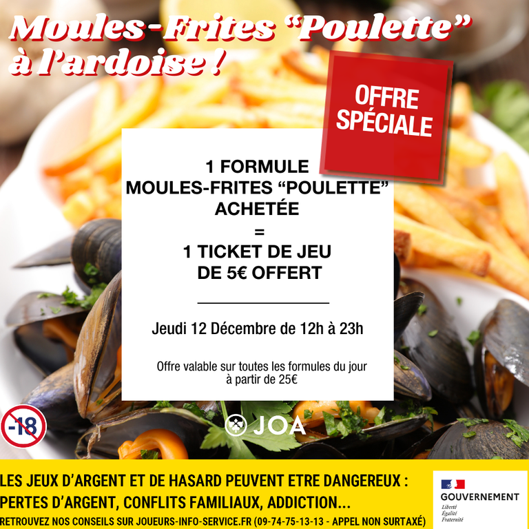 Moules-frites poulette 12/12